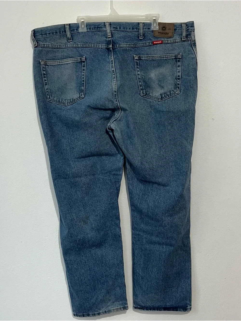 Wrangler Men Jeans Straight Fit 5 Pockets Style Denim Blue Jeans Size 46”x 30” - Picture 7 of 14